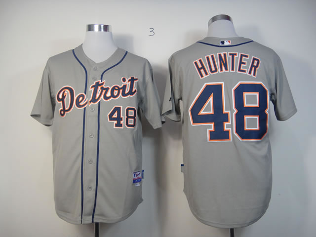 Men Detroit Tigers #48 Hunter Grey MLB Jerseys->detroit tigers->MLB Jersey